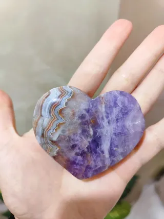 Cuore di Ametista e Agata pietra cristallo