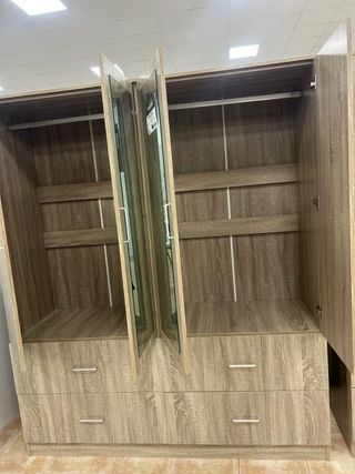 Armario ropero 4 puertas + cajones y espejo NUEVO