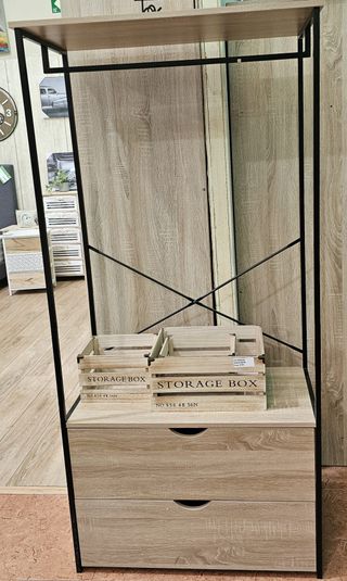 Estantería recibidor metal y madera