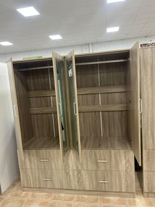 Armario ropero 4 puertas + cajones y espejo NUEVO