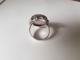 Anillo Plata Piedra Rosa