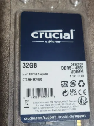 Crucial DDR5-5600 Latencia CAS 40 Negro