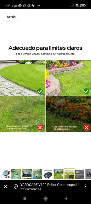 Robot Cortacésped YARDCARE V100 Eléctrico