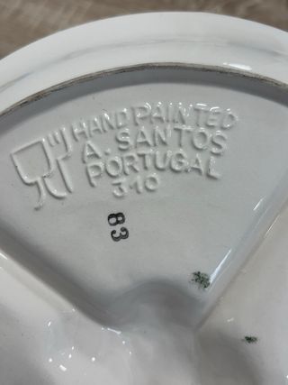 Plato de cerámica vintage con frutas