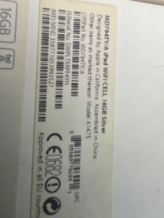 iPad Air 1 16GB WiFi+Cellular Plata A1475