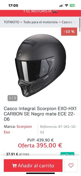 Casco integral Scorpion EXO-HX1 CARBON SE Talla M