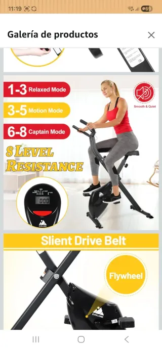 Bicicleta Estática Plegable Evoland. Nueva 155€.