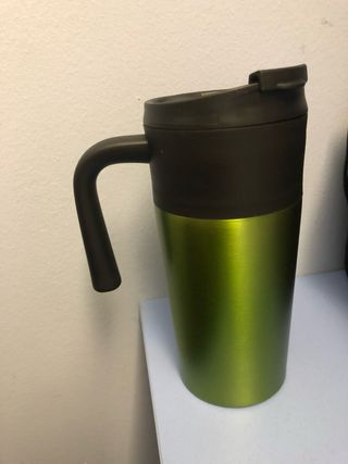 Thermos con manico verde metallizzato
