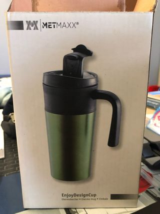 Thermos con manico verde metallizzato