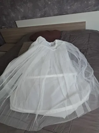 Traje de comunión niña blanco y rosa