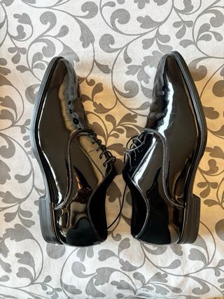 Scarpe uomo Zara vernice nere lacci 45