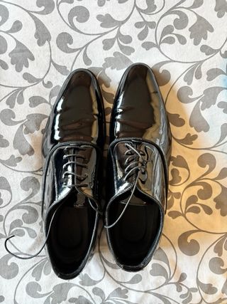 Scarpe uomo Zara vernice nere lacci 45