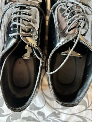 Scarpe uomo Zara vernice nere lacci 45