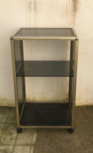 Mueble rack cristal y metal para equipo de música