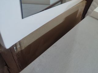 Mueble recibidor moderno piedra y blanco