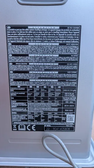 Estufa parafina QLIMA SRE 3531 TC-2