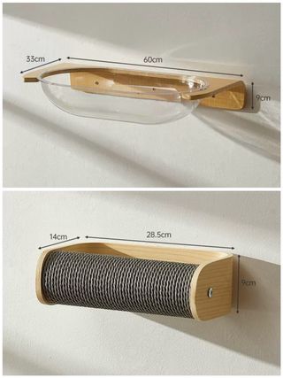 Cama y rascador pared gato