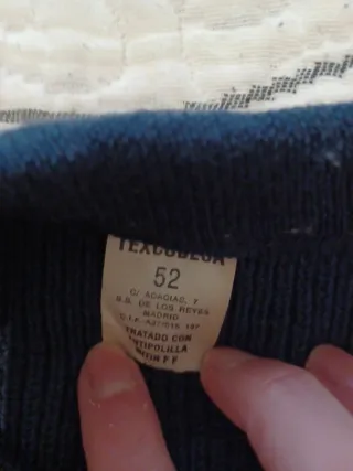 Jersey lana azul militar con parches