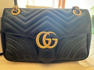 Borsa Gucci GG Marmont Nero Dorato