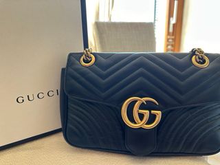 Borsa Gucci GG Marmont Nero Dorato