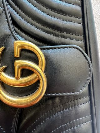 Borsa Gucci GG Marmont Nero Dorato