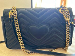 Borsa Gucci GG Marmont Nero Dorato