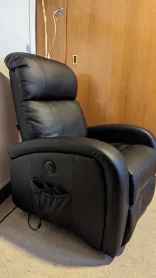 Sillón reclinable piel sintética negro