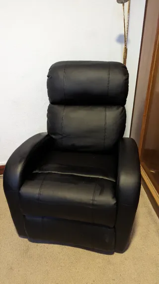 Sillón reclinable piel sintética negro