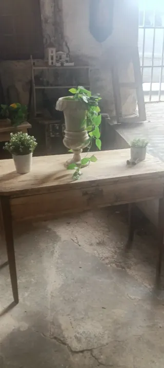 Mesa tocinera grande de madera