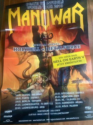 Póster Manowar World Tour 2010