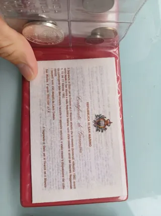 3 Estuches Monedas San Marino 1000 Liras de plata