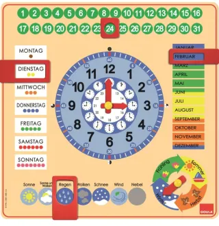 Reloj y Calendario en alemán Material Educativo