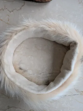 Fascia copri orecchie pelliccia beige