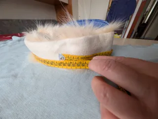 Fascia copri orecchie pelliccia beige