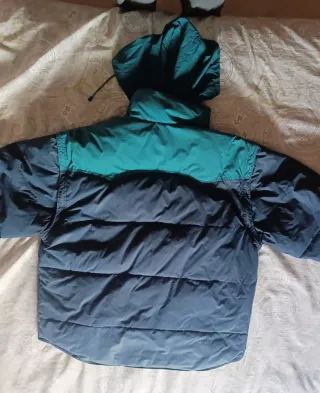 Abrigo Plumas Vintage Azul/Verde