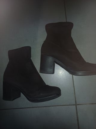 Botines negros tacón ancho