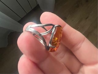 Anillo de ámbar natural. T: 14. Nuevo