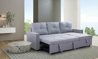 Sofá Cama Chaise Longue Gris 215x135 cm