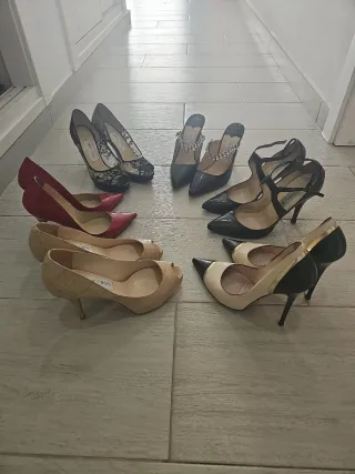 Zapatos Jimmy Choo Beige y Rojos