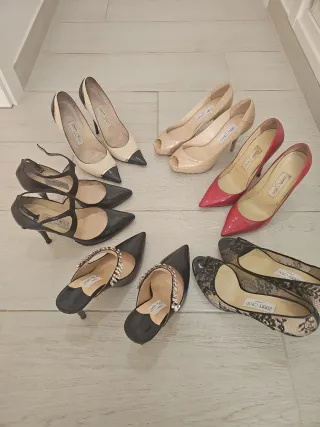 Zapatos Jimmy Choo Beige y Rojos