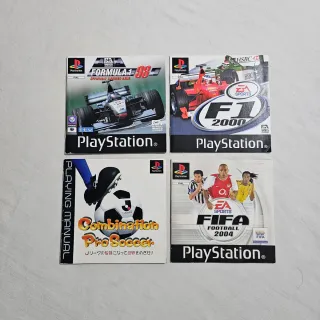4 manuales ps1: F1 98, 2000, FIFA 2004...