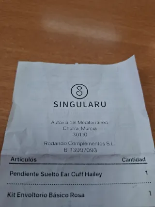 Pendiente Ear Cuff Hailey Singularu Plata