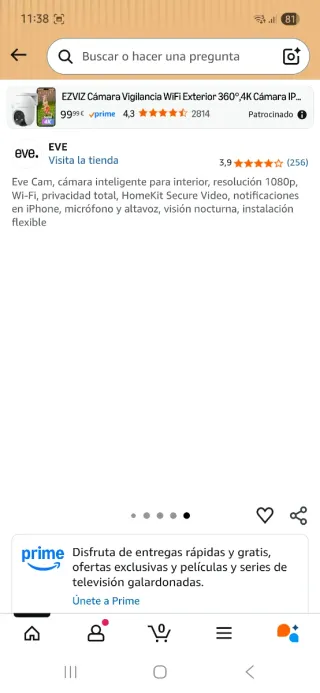 Cámara Eve Cam Interior Apple Home