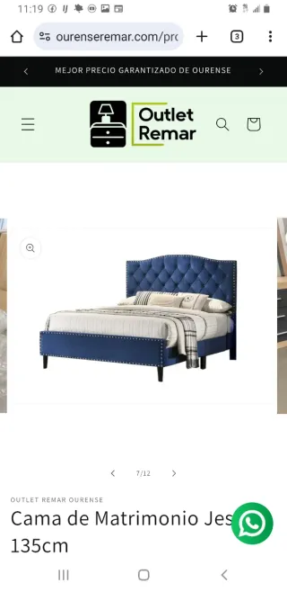 Cama Matrimonio Jessy 135cm Azul