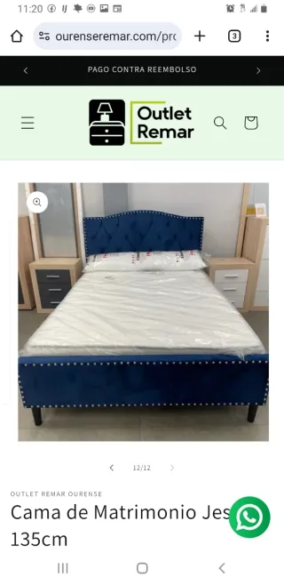 Cama Matrimonio Jessy 135cm Azul