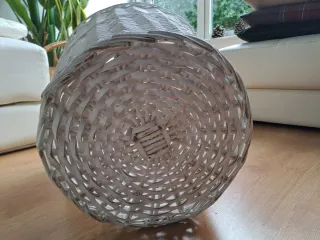 Cesto de mimbre blanco grande