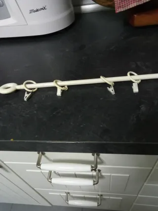 Cortinas de encaje blancas con volantes175 x 150