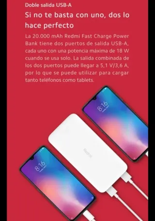 Batería Portátil Redmi 20000mAh Carga Rápida