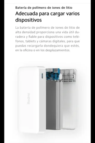 Batería Portátil Redmi 20000mAh Carga Rápida