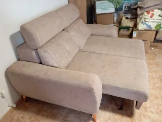 Sofá de tela beige 2 plazas